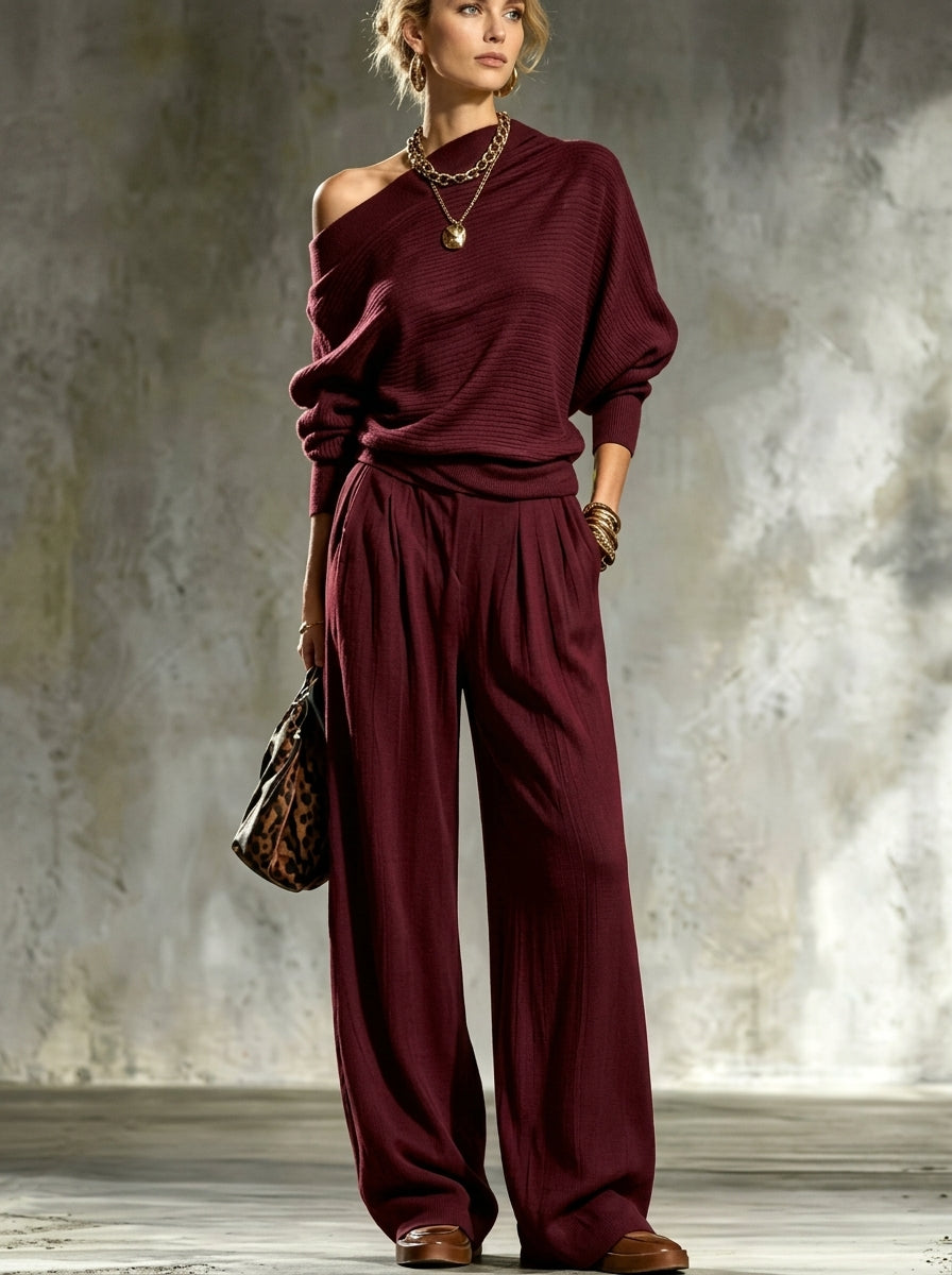 NOEMI™ | Completo 2 Pezzi con Scollo Asimmetrico