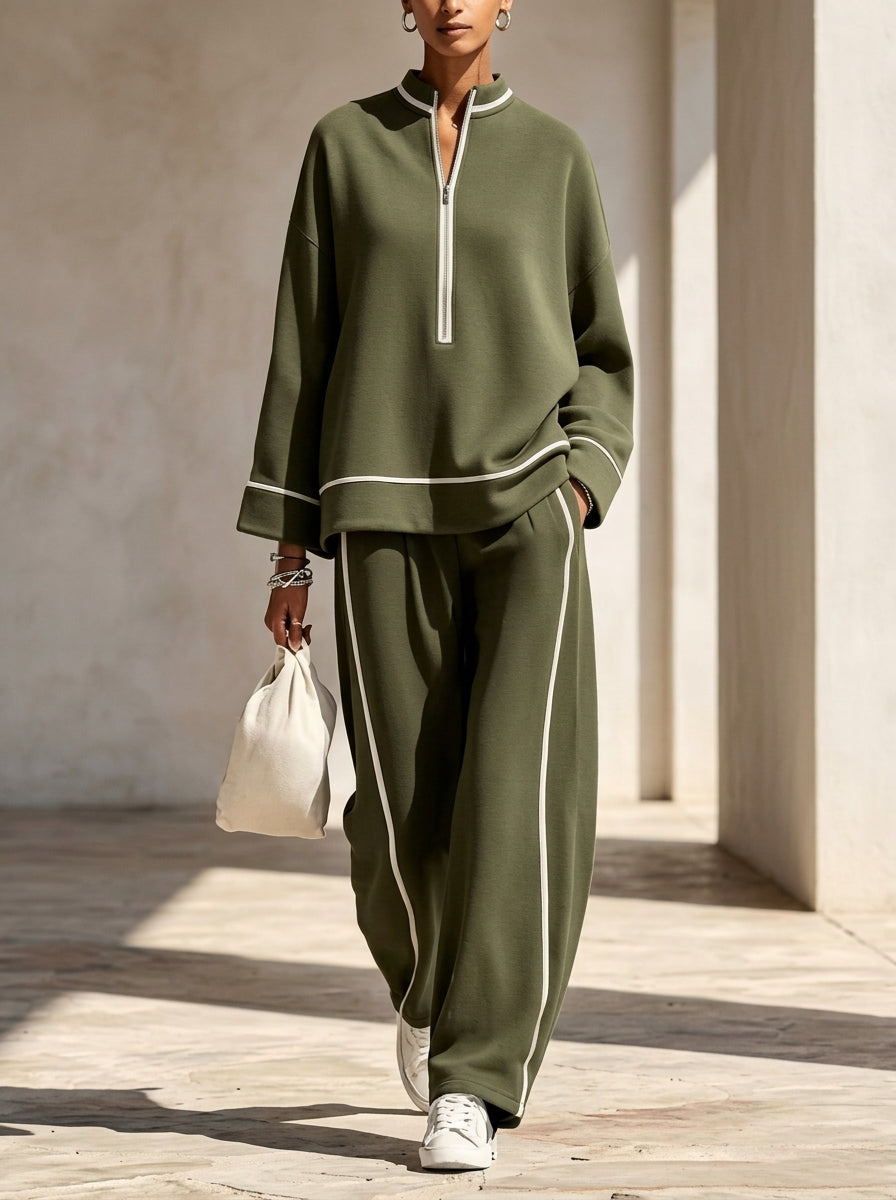 RENATA™ | Completo 2 Pezzi con Collo alla Coreana