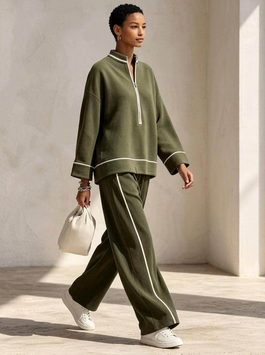 RENATA™ | Completo 2 Pezzi con Collo alla Coreana