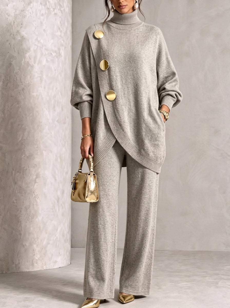 ORNELLA™ | Completo 2 Pezzi con Maglione a Collo Alto