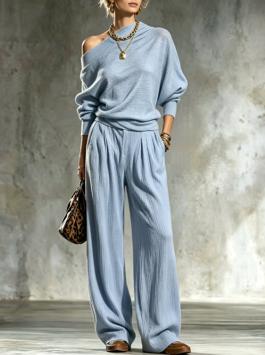 NOEMI™ | Completo 2 Pezzi con Scollo Asimmetrico