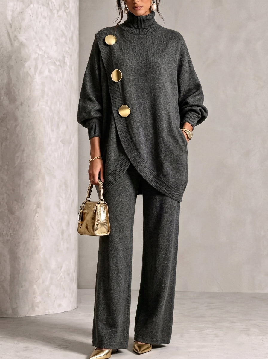 ORNELLA™ | Completo 2 Pezzi con Maglione a Collo Alto