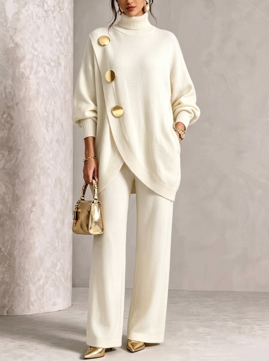 ORNELLA™ | Completo 2 Pezzi con Maglione a Collo Alto