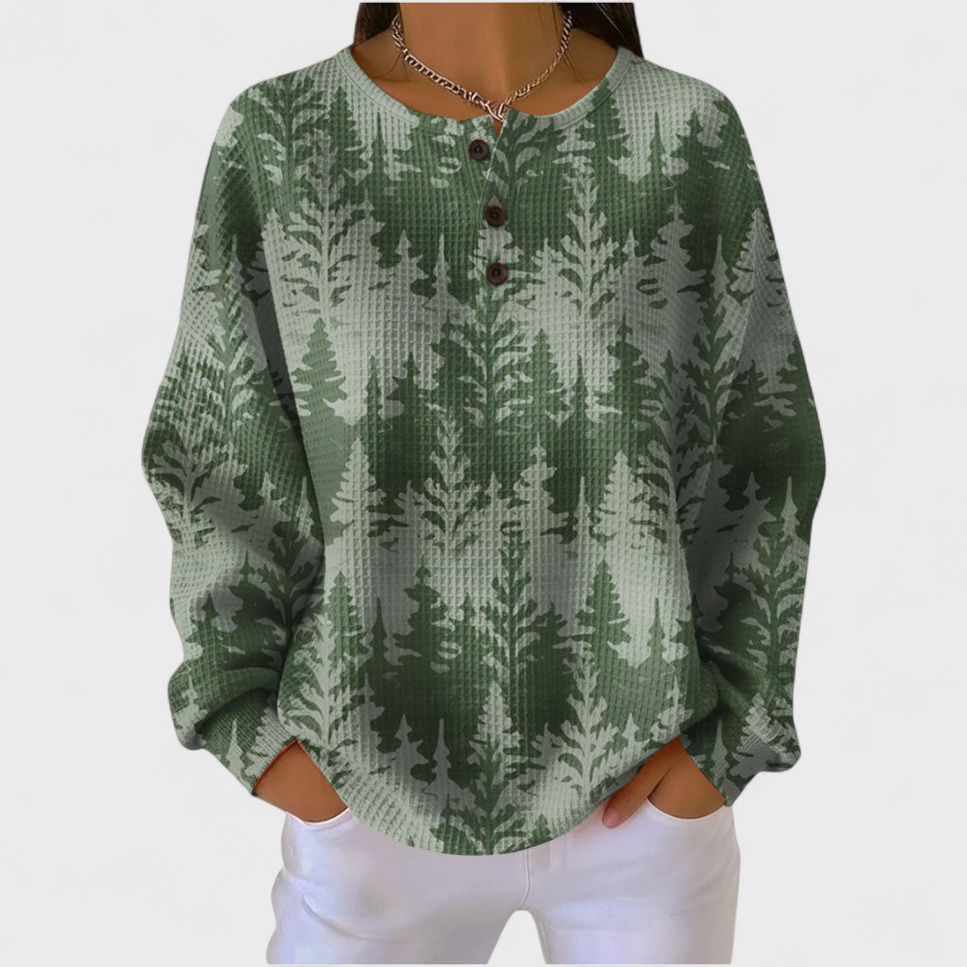 CELESTINA™ | Maglione Verde con Abete Classico