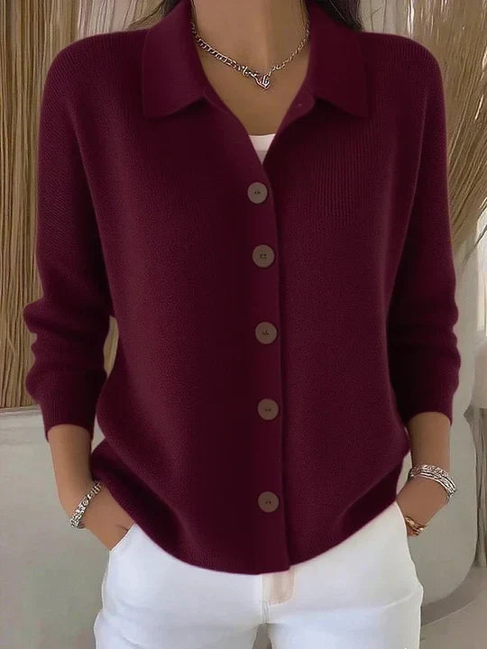 GIUSEPPINA™ | Cardigan con Collo Alto e Bottoni