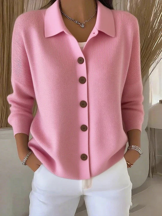 GIUSEPPINA™ | Cardigan con Collo Alto e Bottoni