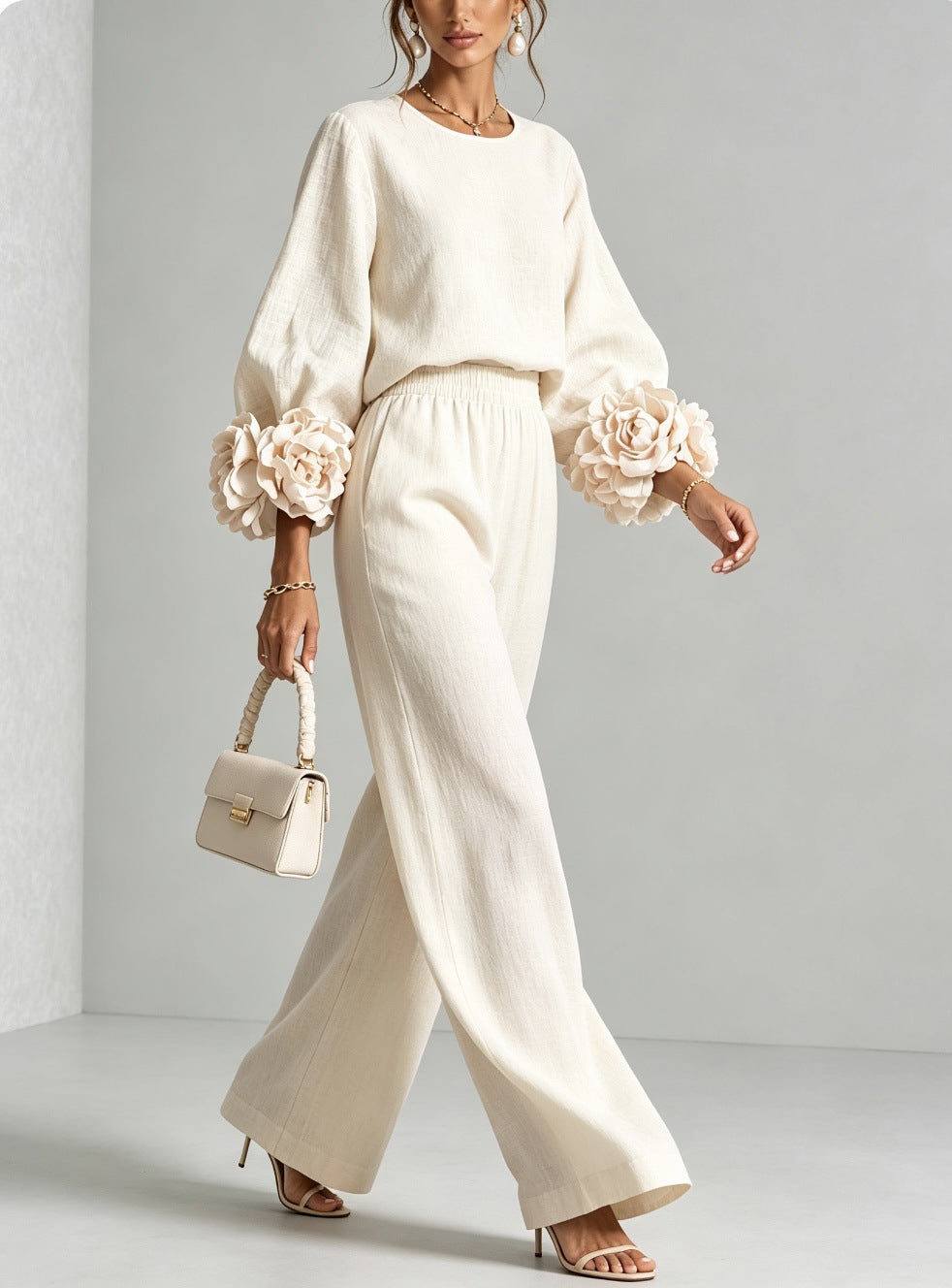 LILIANA™ | Completo 2 Pezzi con Polsini Floreali