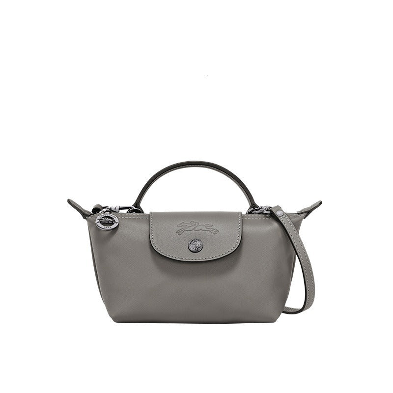 Mini borsa Longchamp in pelle - Grigio