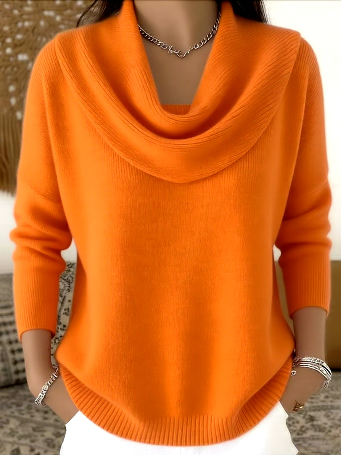 GIOIA™ | Maglione con Collo Drappeggiato