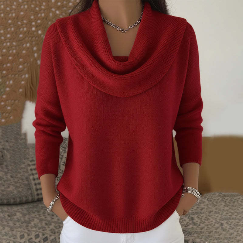 GIOIA™ | Maglione con Collo Drappeggiato