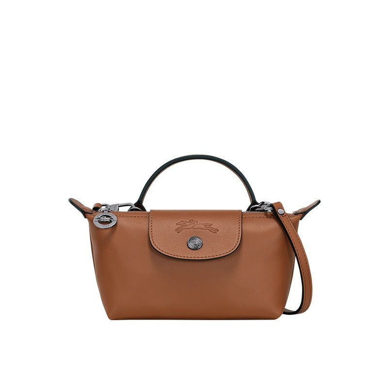 Mini borsa Longchamp in pelle - Marrone