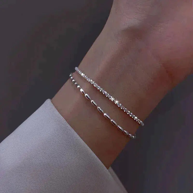 IVANA | Set di Bracciali Argentati Eleganti con Zirconi