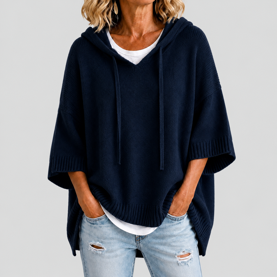 MIRELLA™ | Poncho in Maglia con Cappuccio