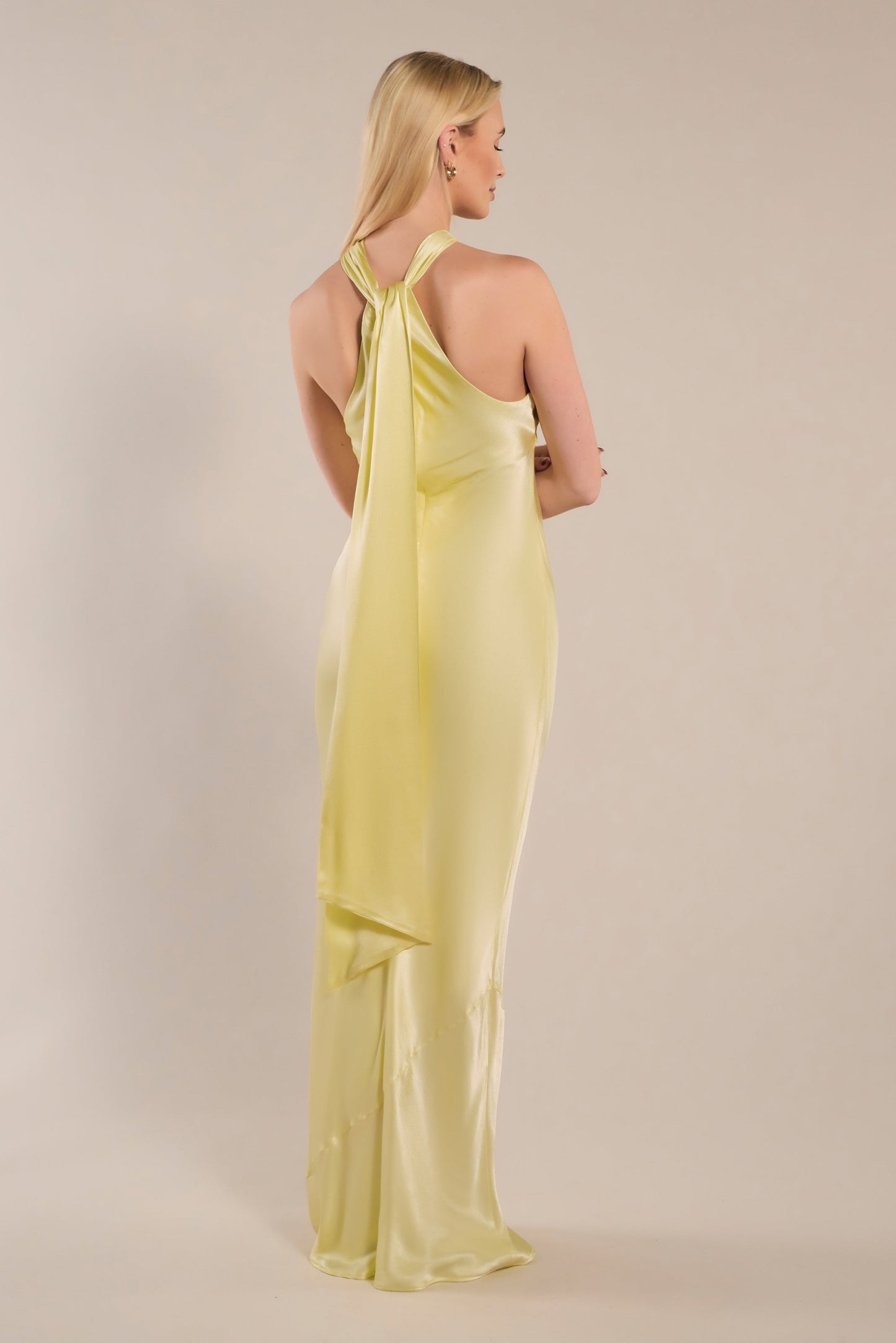 Abito Roma in raso giallo Lemonade