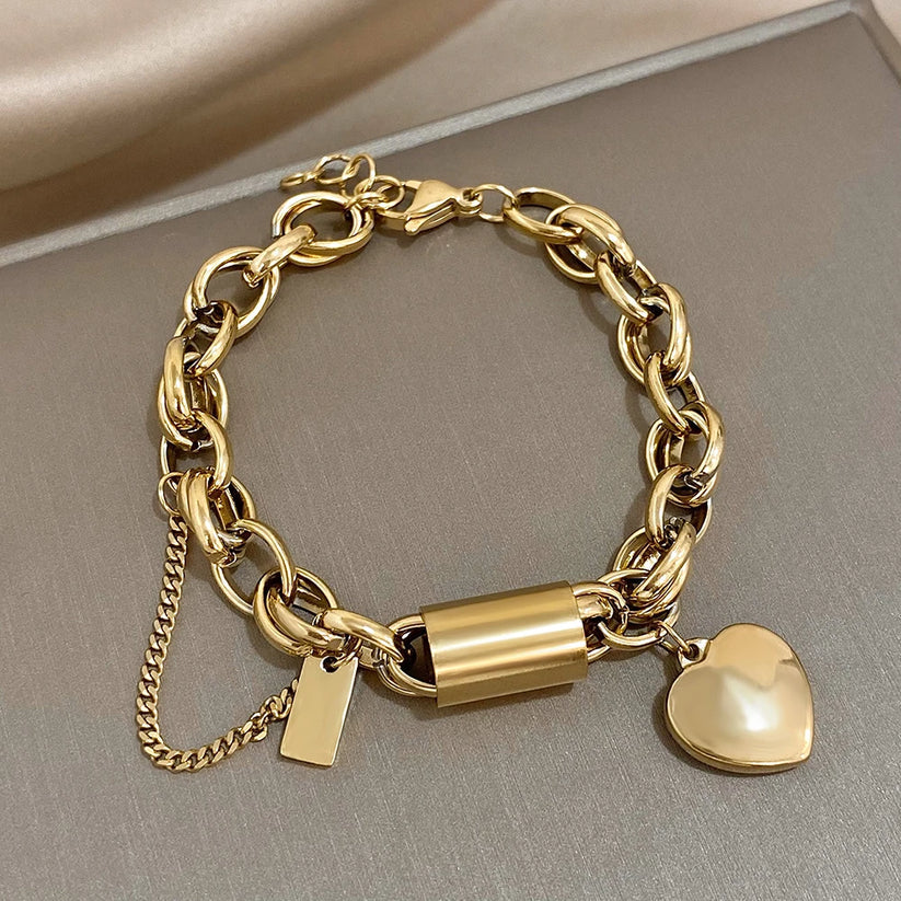 MARISTELLA | Bracciale con Ciondolo a Cuore Dorato