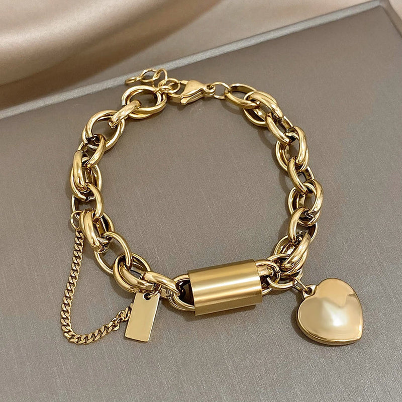 Maristella | Bracciale con Ciondolo a Cuore Dorato