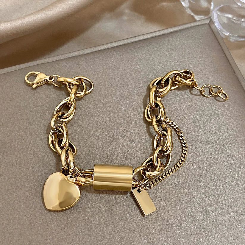 MARISTELLA | Bracciale con Ciondolo a Cuore Dorato