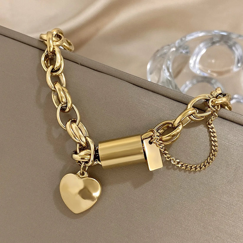 MARISTELLA | Bracciale con Ciondolo a Cuore Dorato