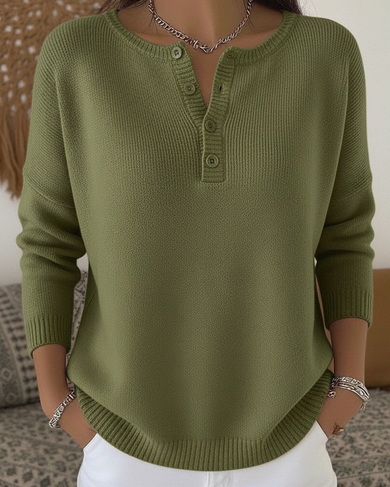 ORIANA™ | Maglione in Maglia con Bottoni