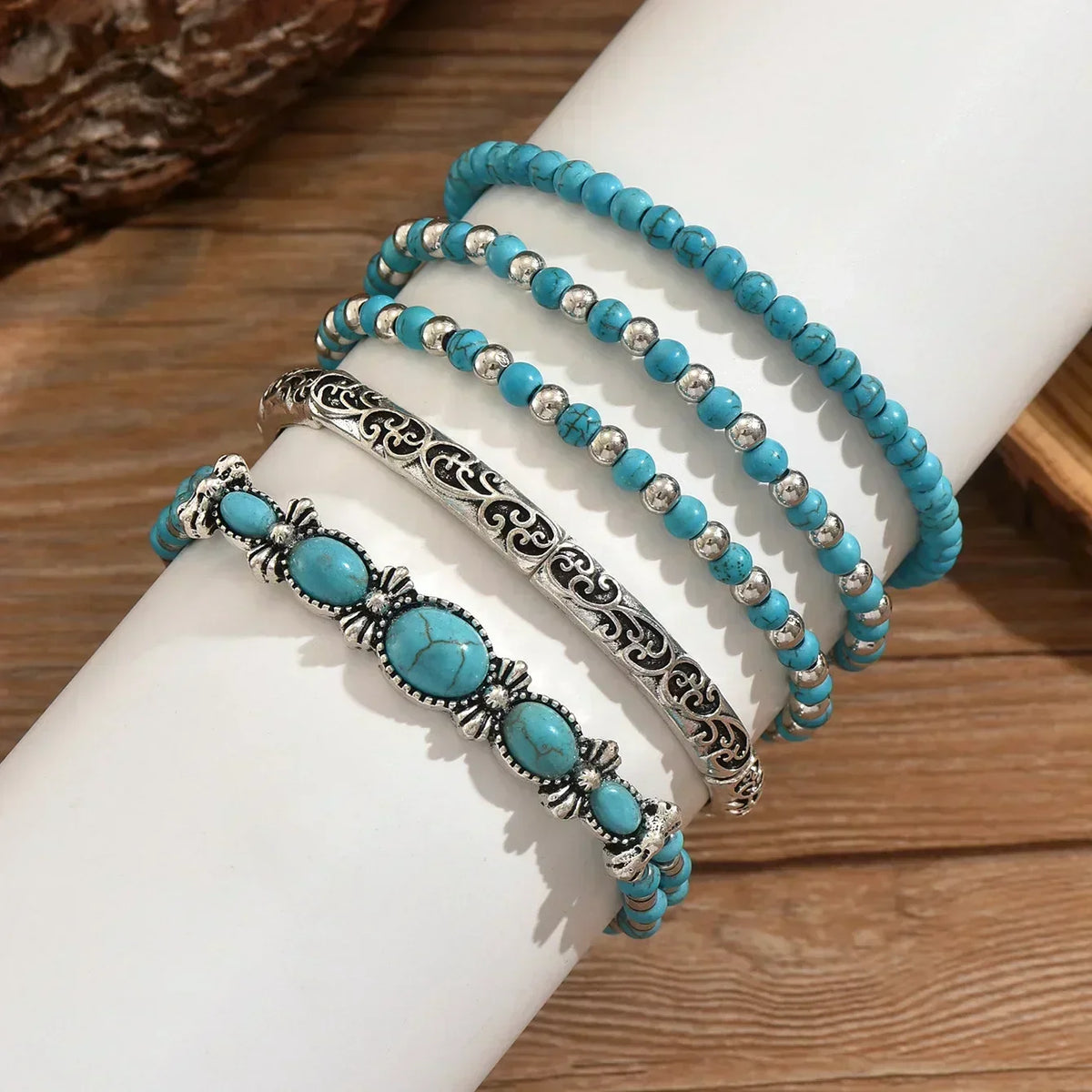 RAIMONDA | Set di Bracciali con Perline Turchesi