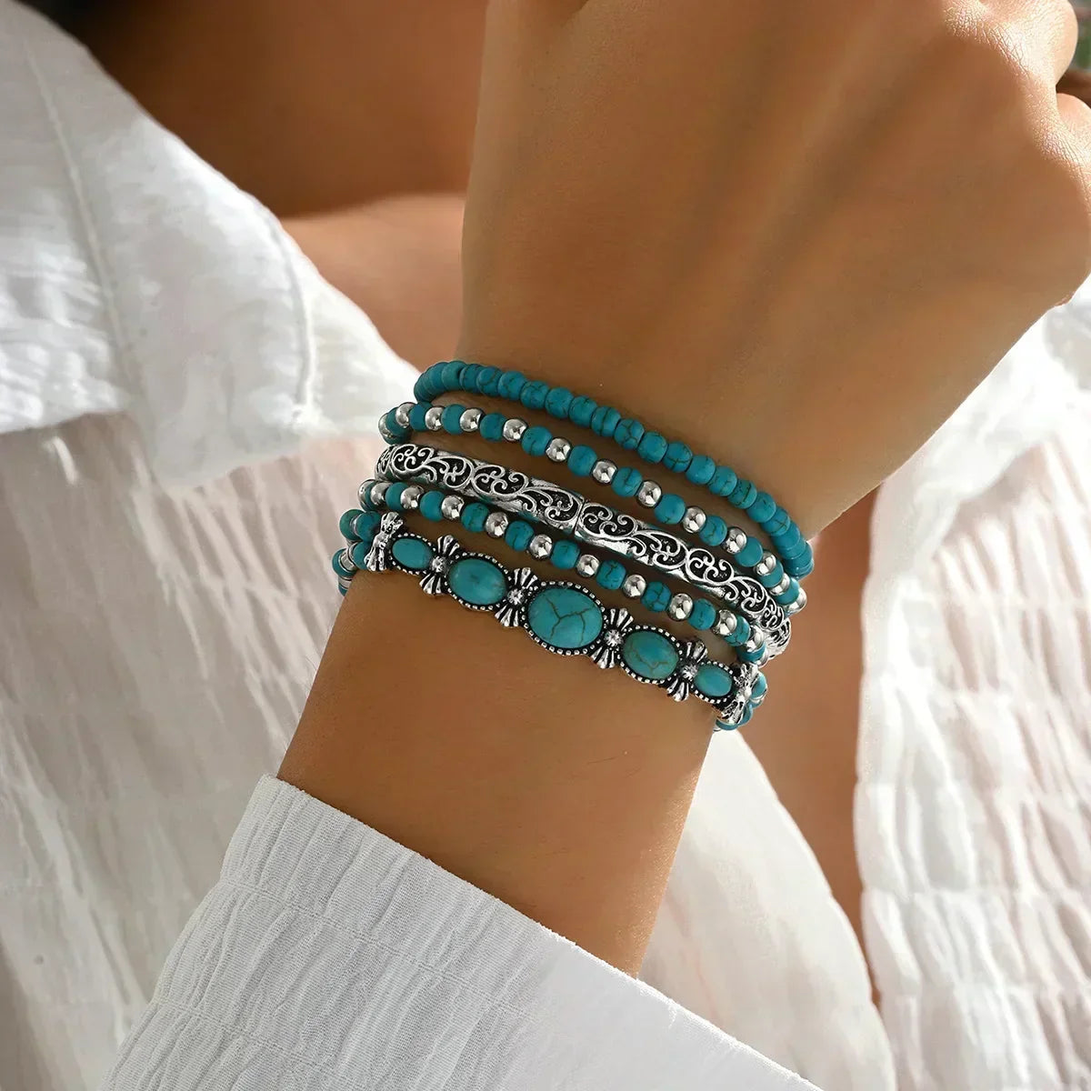 RAIMONDA | Set di Bracciali con Perline Turchesi