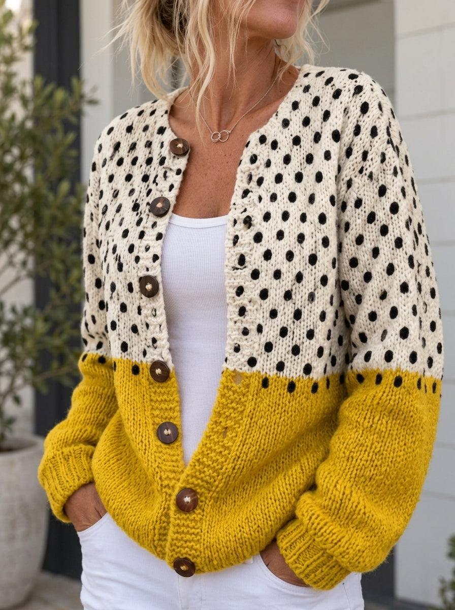 ANTONELLA™ | Cardigan bicolore in maglia morbida