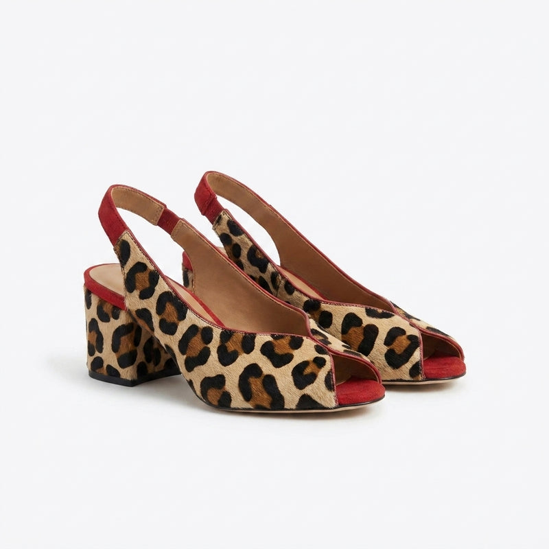 RUTH™ | Sandali slingback con stampa leopardata
