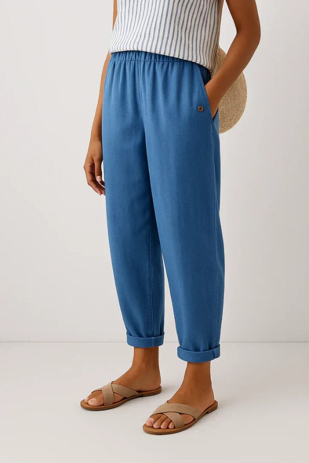 Pantaloni Romina™ in Lino-Cotone Senza Tempo