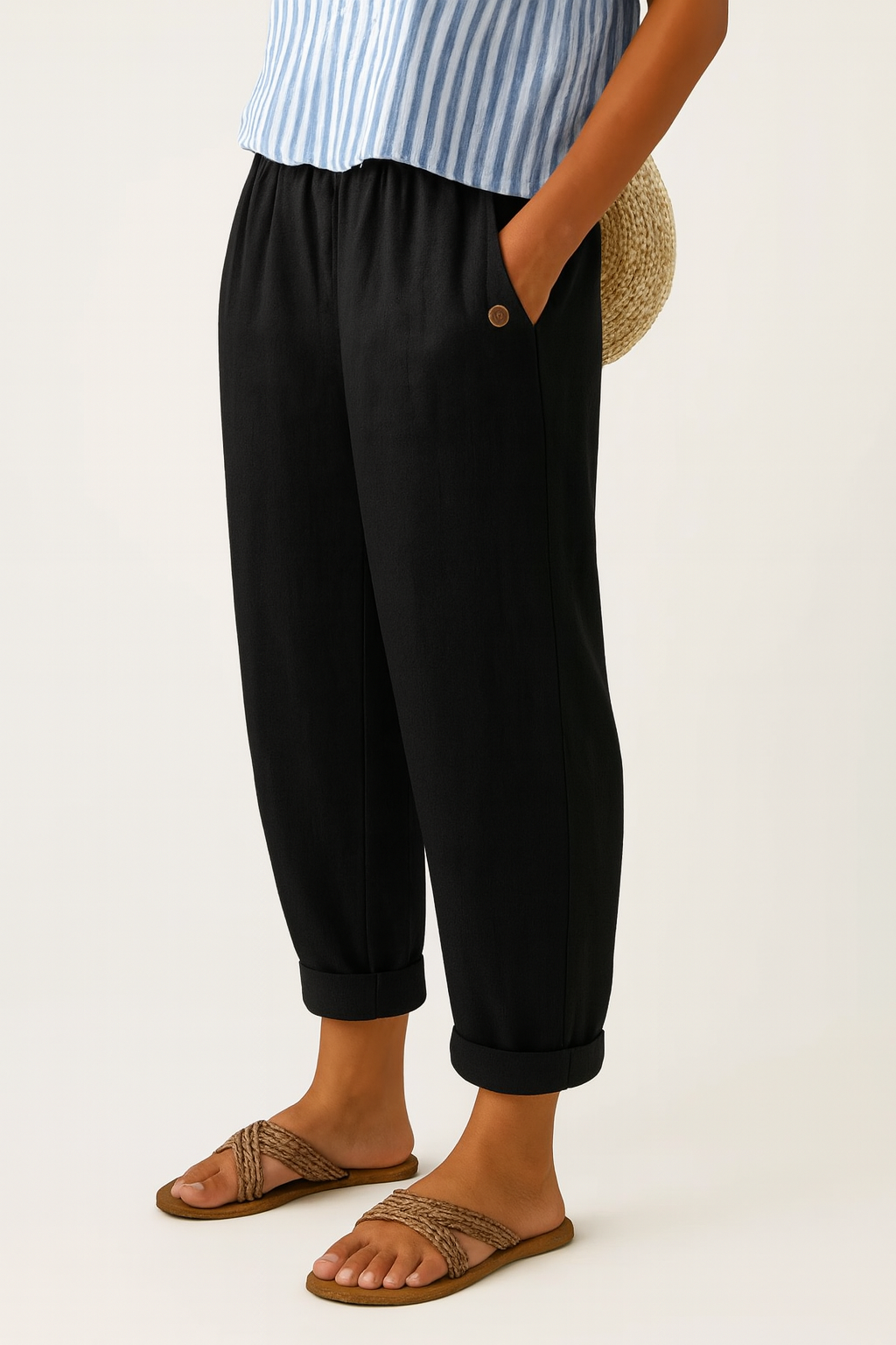 Pantaloni Romina™ in Lino-Cotone Senza Tempo