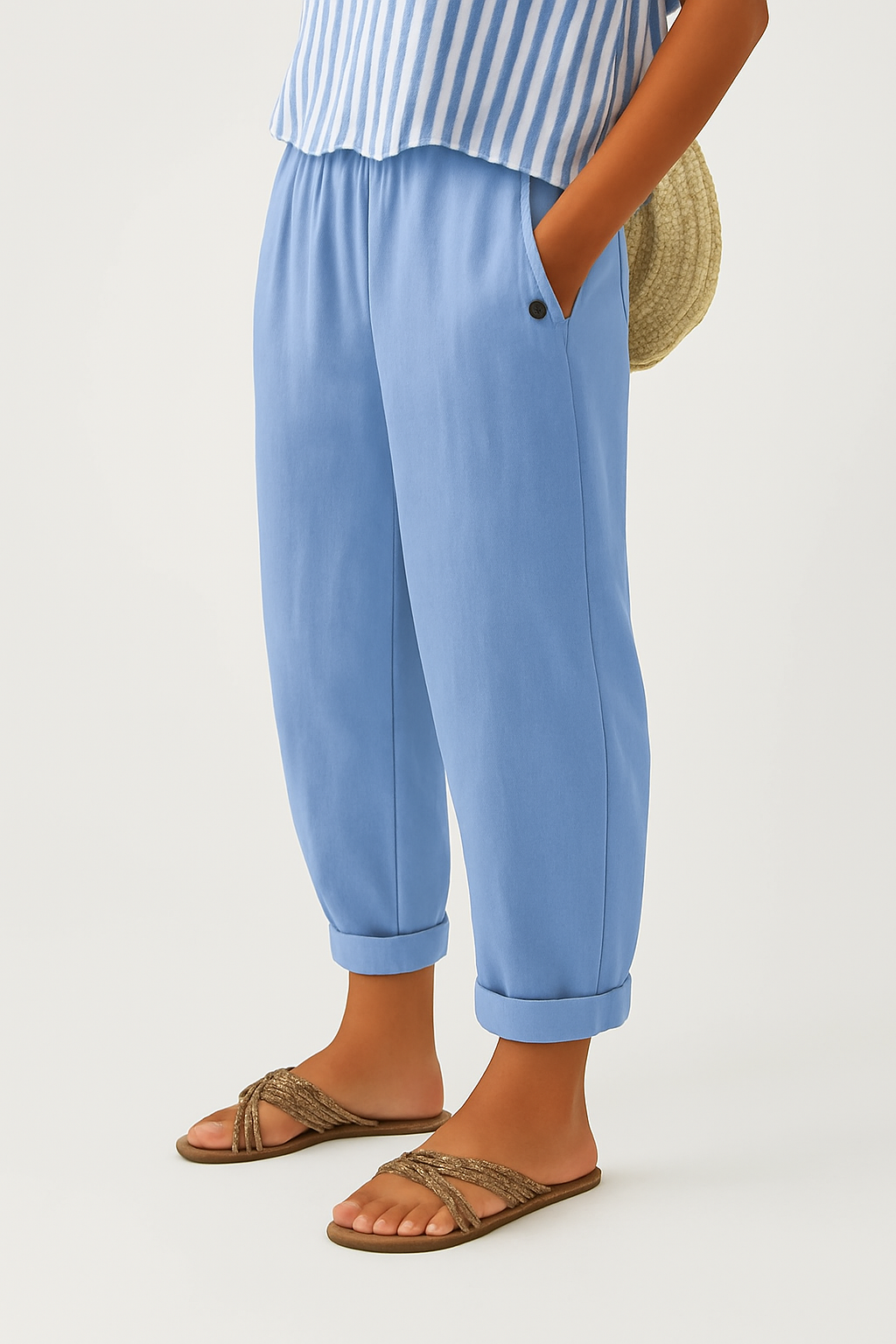 Pantaloni Romina™ in Lino-Cotone Senza Tempo