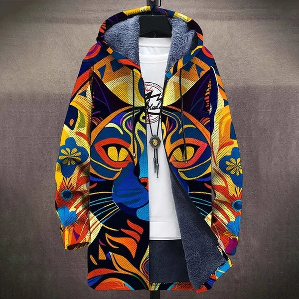 IRMA™ | Cardigan con Cappuccio Gatti Colorati