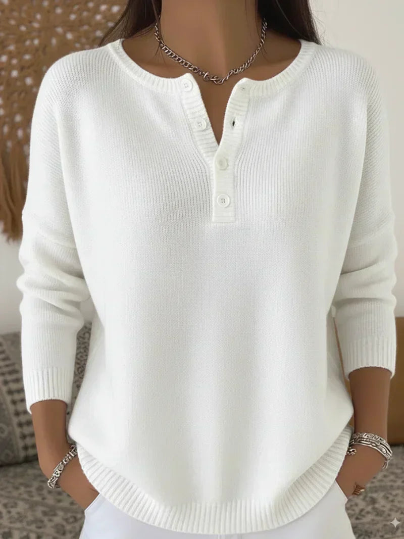 ORIANA™ | Maglione in maglia con bottoni