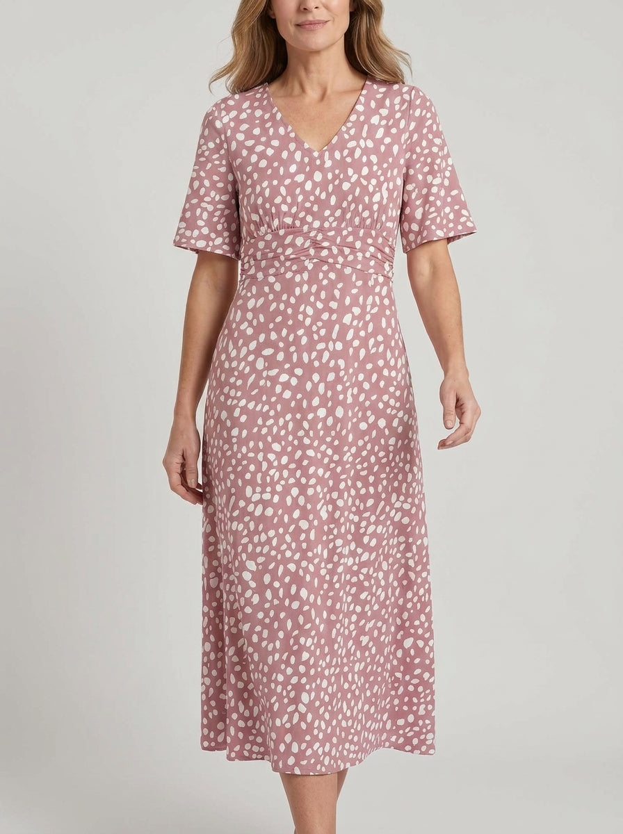 FIORELLA™ | Abito midi a pois con tasche