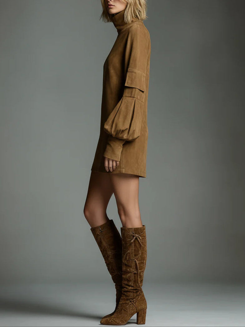 ORSOLA™ | Abito Corto Oversize con Collo Alto