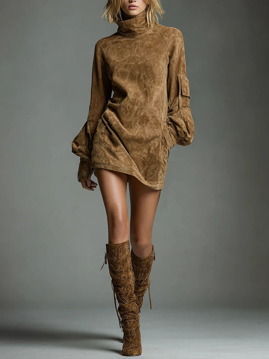 ORSOLA™ | Abito Corto Oversize con Collo Alto
