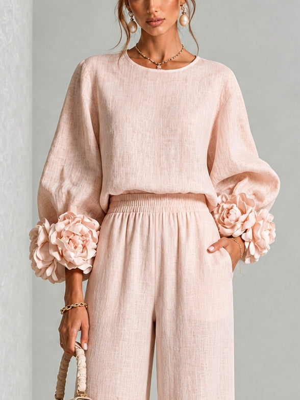 LILIANA™ | Completo 2 Pezzi con Polsini Floreali