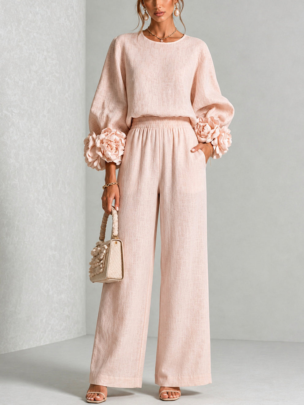 LILIANA™ | Completo 2 Pezzi con Polsini Floreali