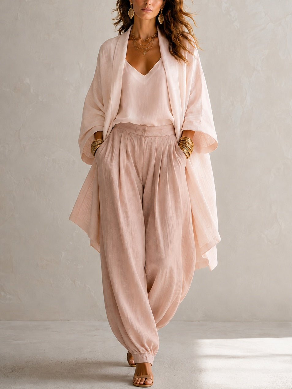 FIAMMA™ | Completo Tre Pezzi in Misto Lino