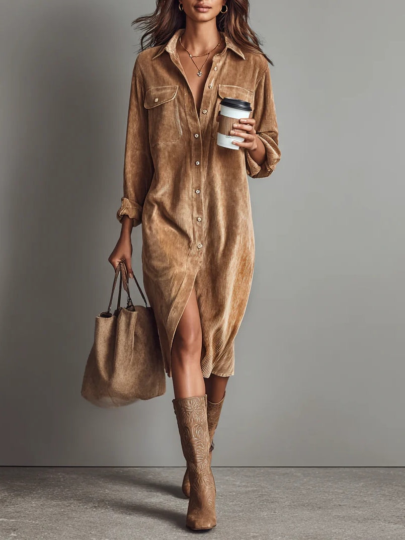 TERESA™ | Abito Midi con Abbottonatura e Taschini