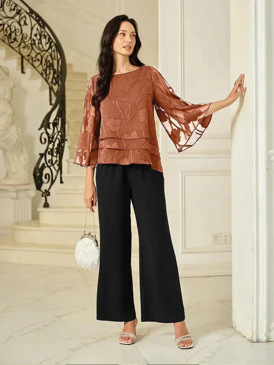 BLUSA FLOREALE IN CHIFFON