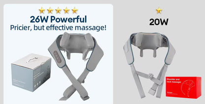 26W Brushless Motor Neck and Shoulder Massager Wireless Shoulder and Back Kneading Massage Shawl Neck Masajeador