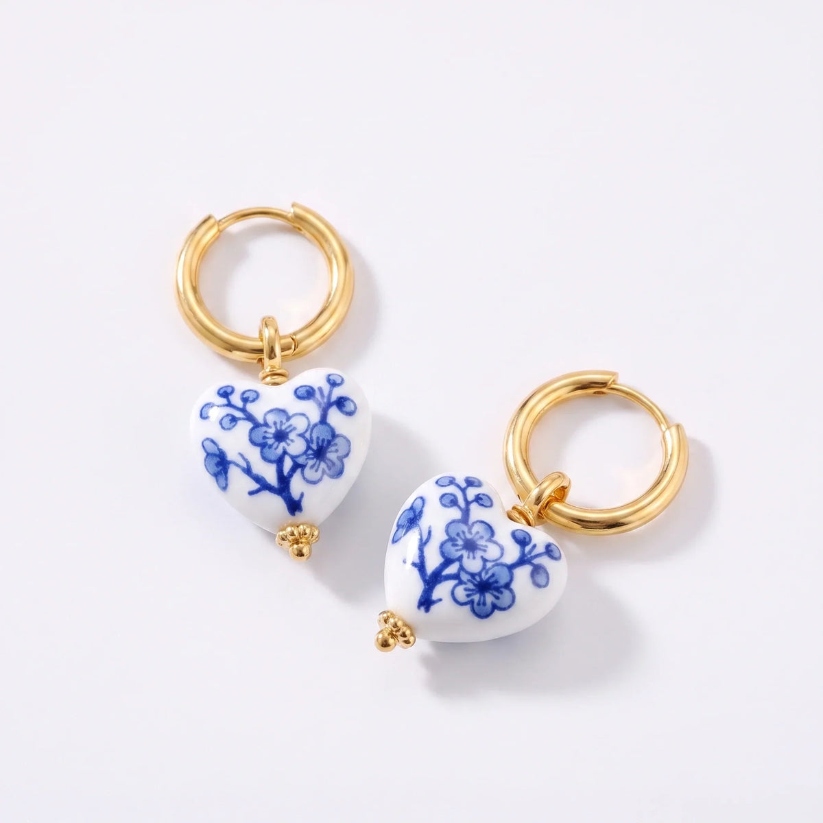 Orecchini Cuore in Ceramica di Maiolica