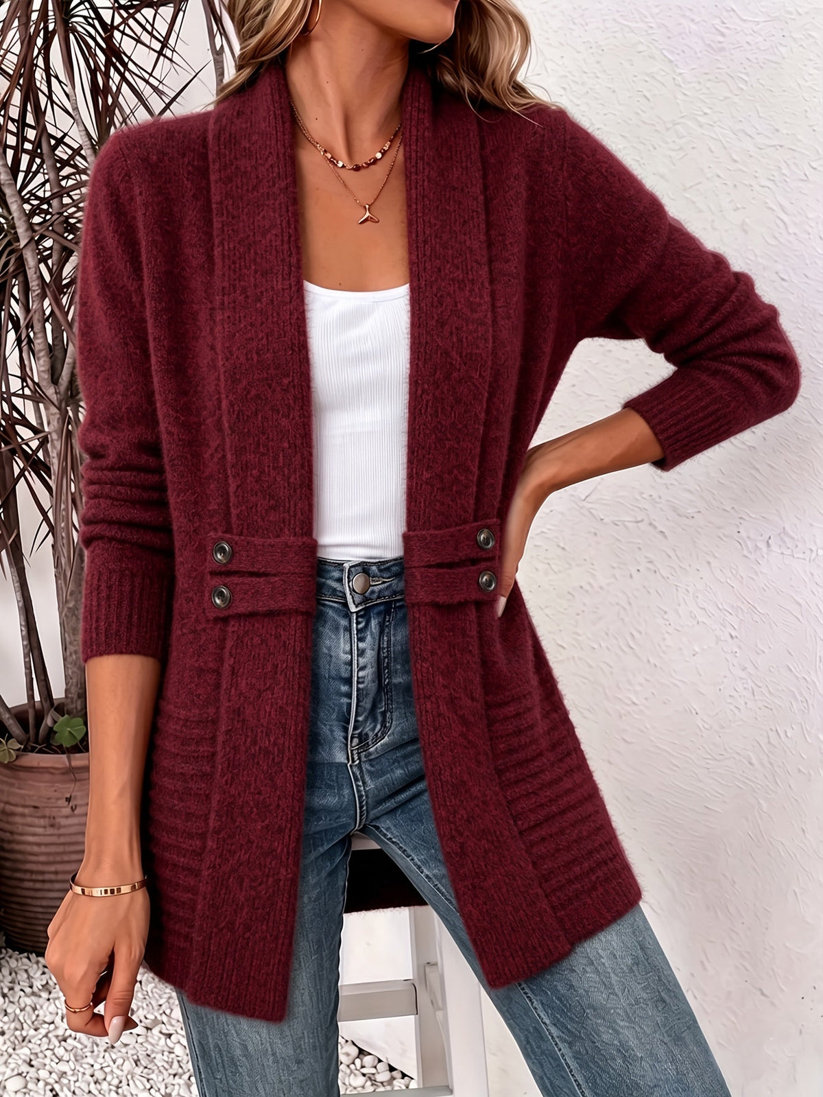 ROSSELLA™ | Cardigan Aperto con Vita Sagomata