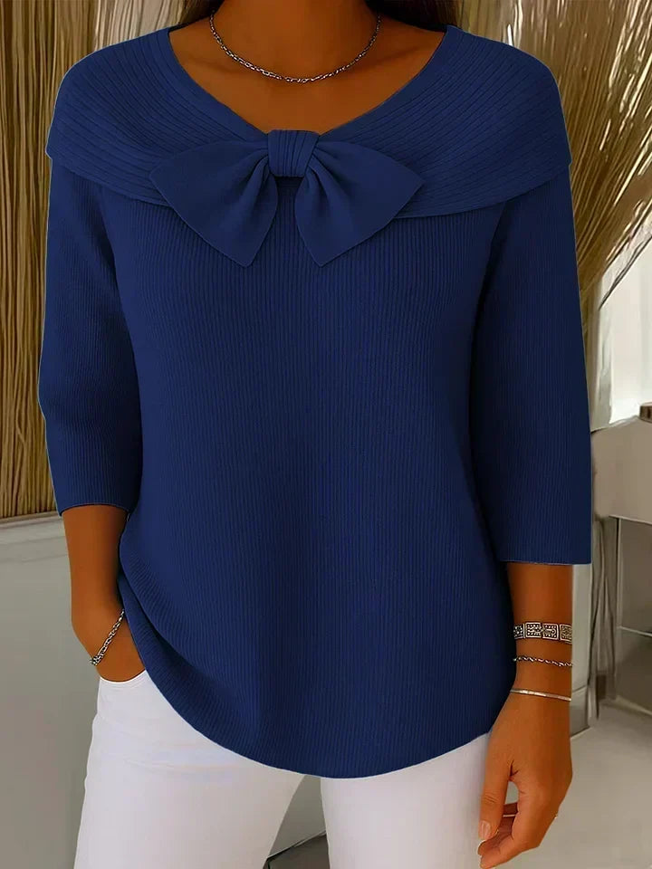 SERAFINA™ | Maglione con Fiocco e Scollo Rotondo