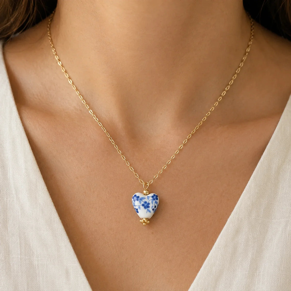 Collana Cuore in Ceramica di Maiolica
