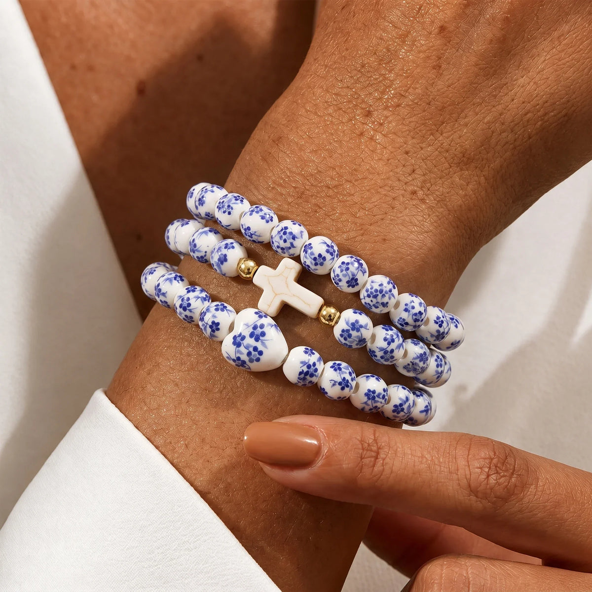 Set di 3 Bracciali in Ceramica di Maiolica