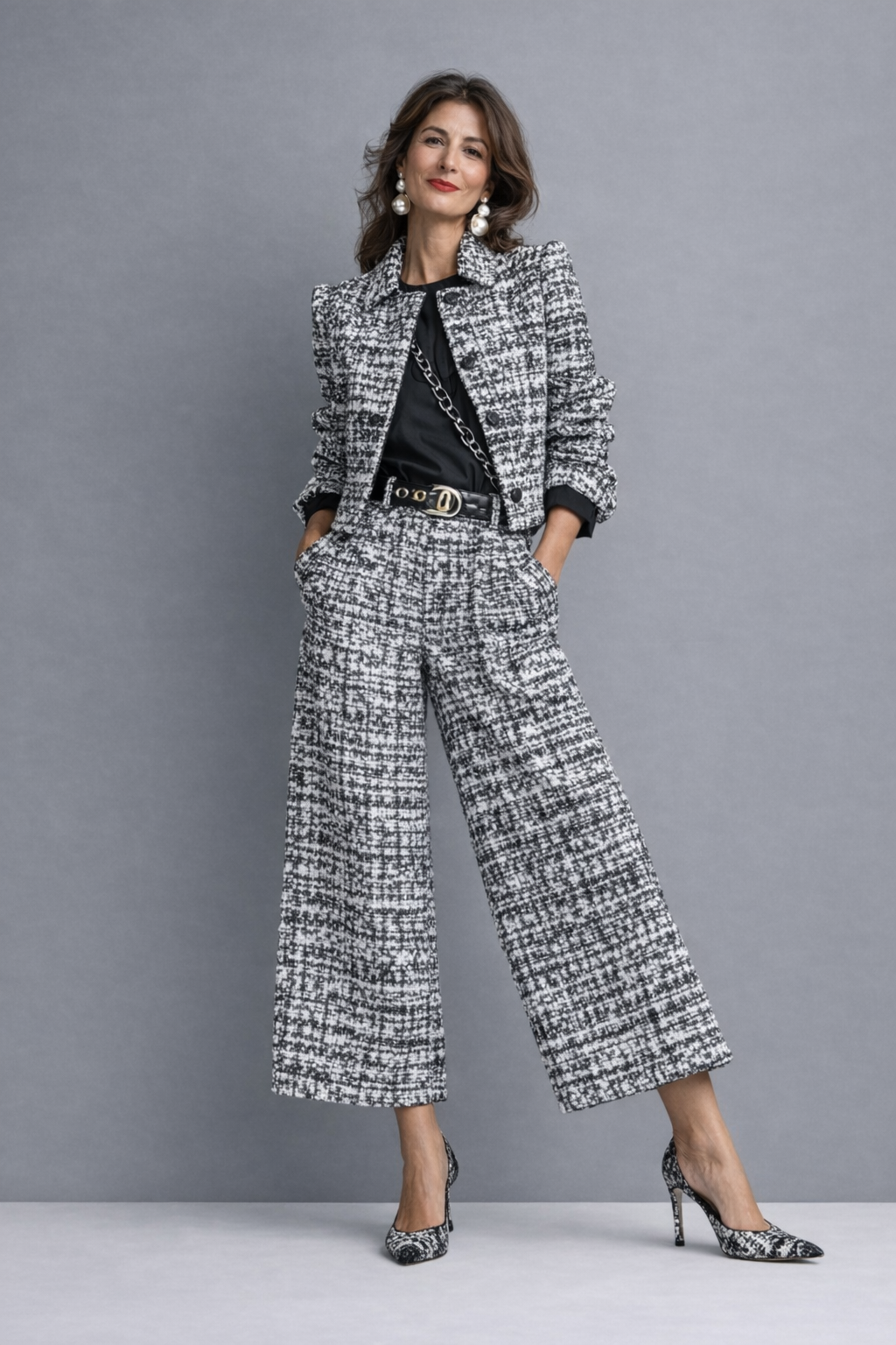 LUCIA™ | Completo 2 Pezzi in Tweed con Giacca Corta