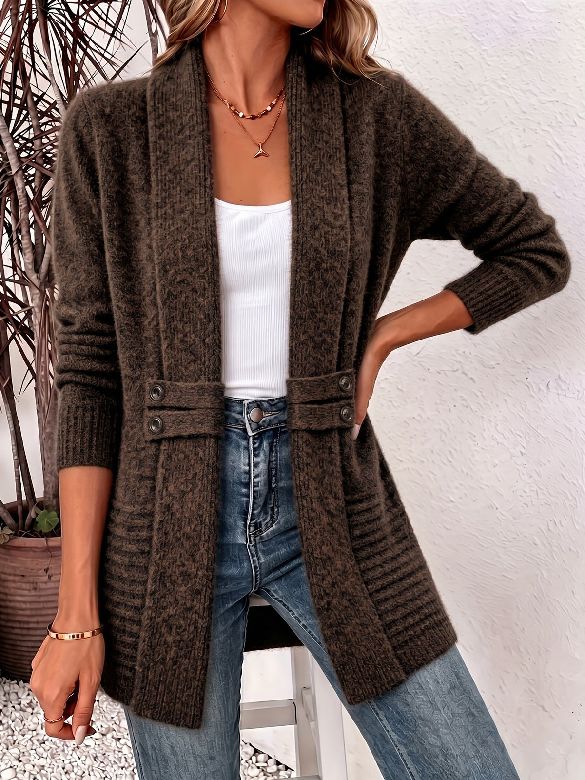 ROSSELLA™ | Cardigan Aperto con Vita Sagomata