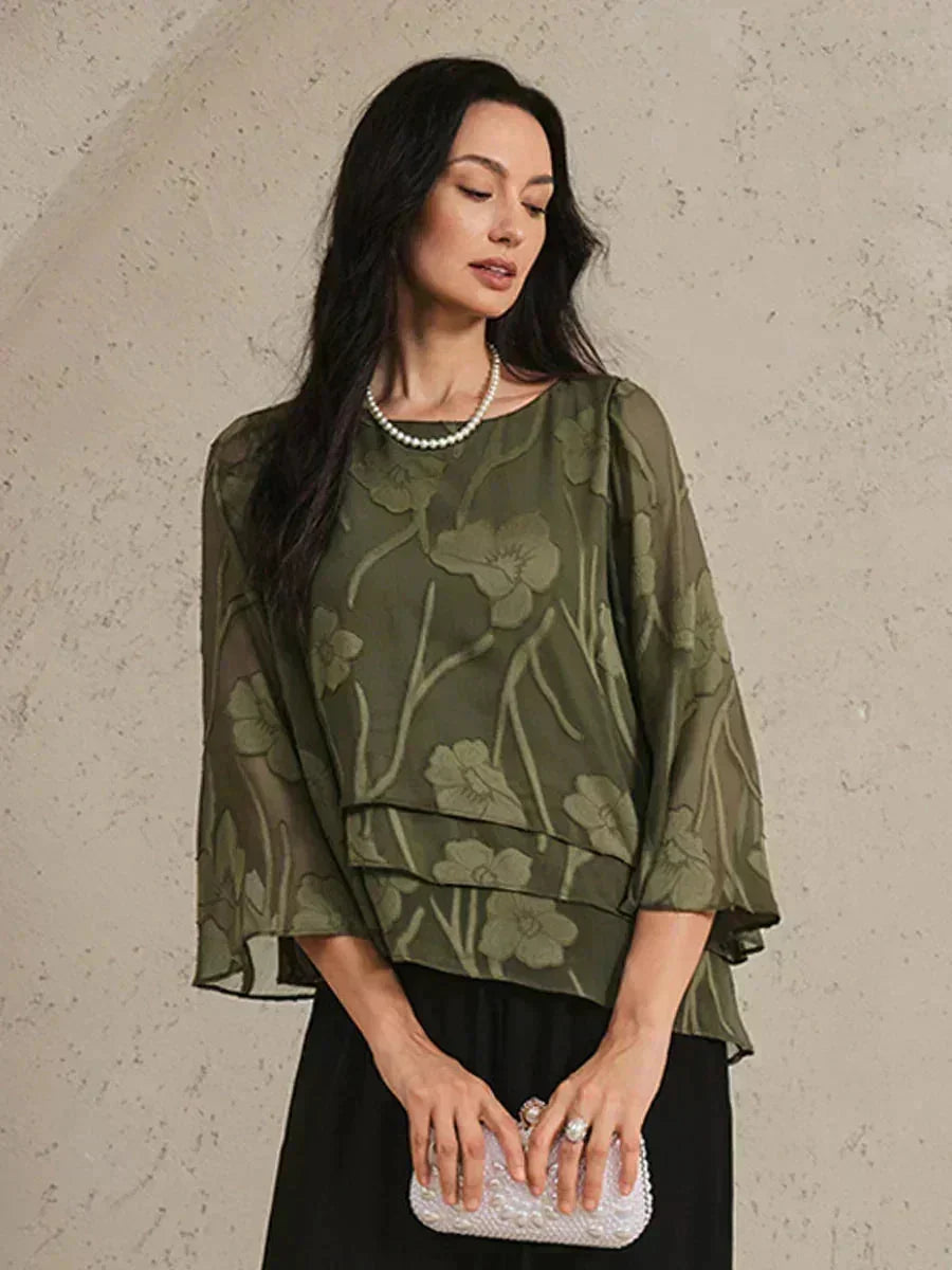 BLUSA FLOREALE IN CHIFFON