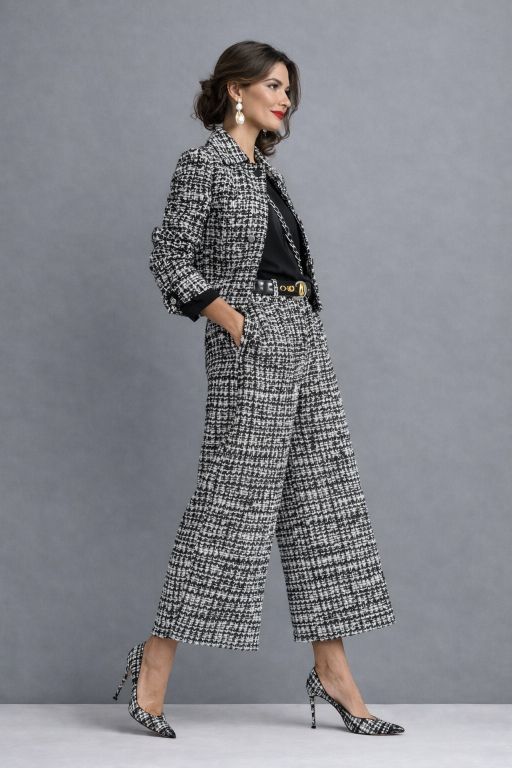 LUCIA™ | Completo 2 Pezzi in Tweed con Giacca Corta